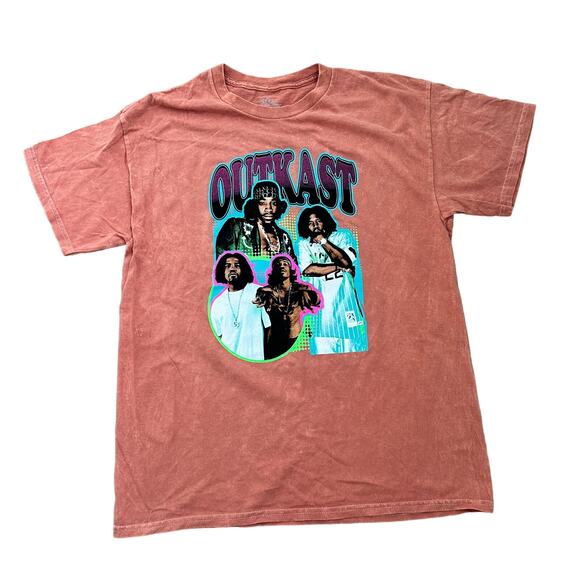 outkast Other - Outkast Graphic Print 90s Y2K Band Short Sleeve T-Shirt Orange Size Large